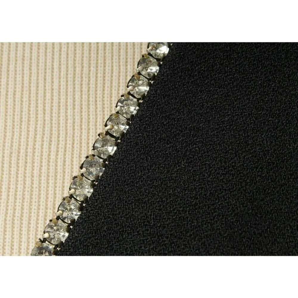 R&M RICHARDS Black Rhinestone Trim Attached Jacket Evening Blouse Size 14P - Picture 4 of 4